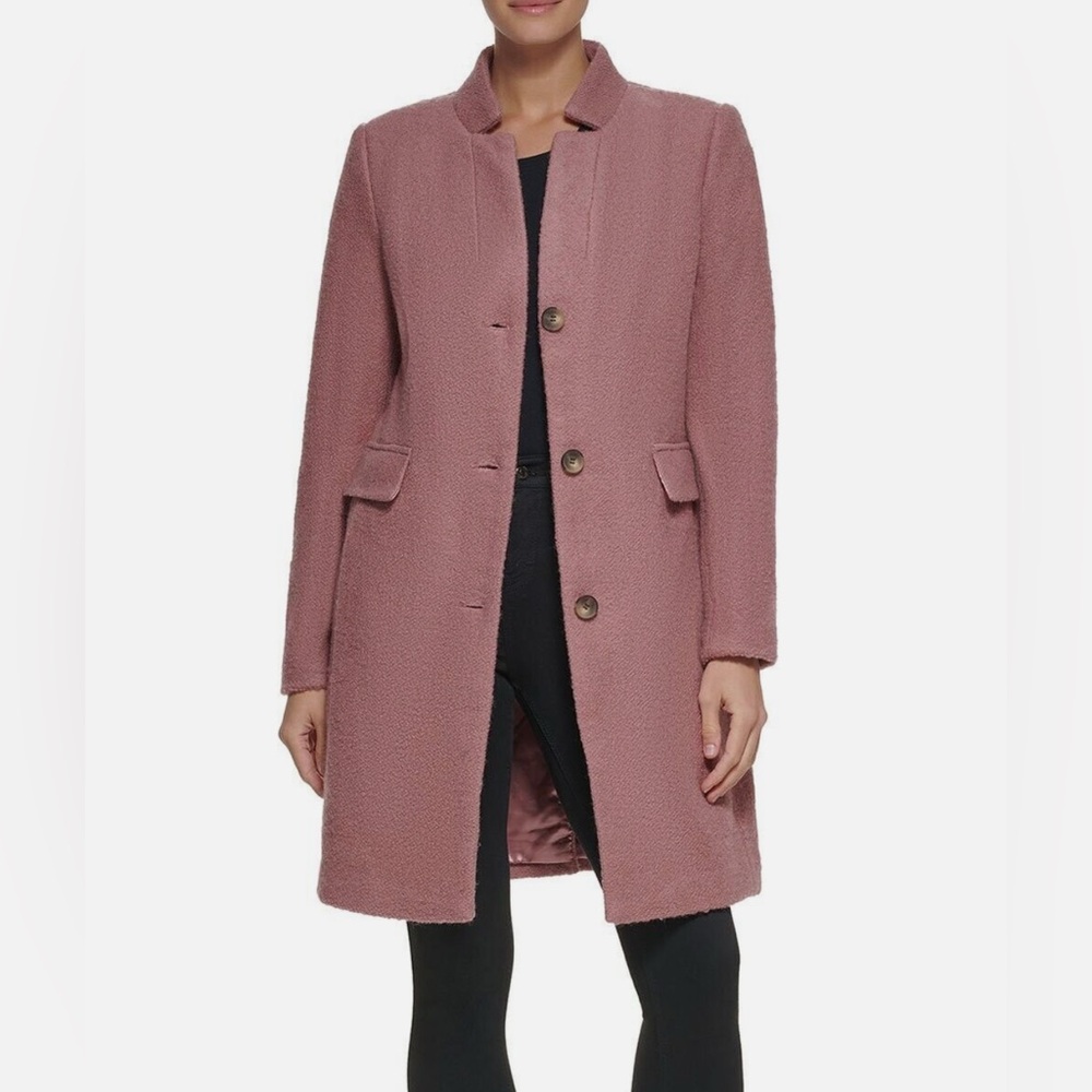NWT DKNY Women’s Single Breasted Boucle Wool Coat